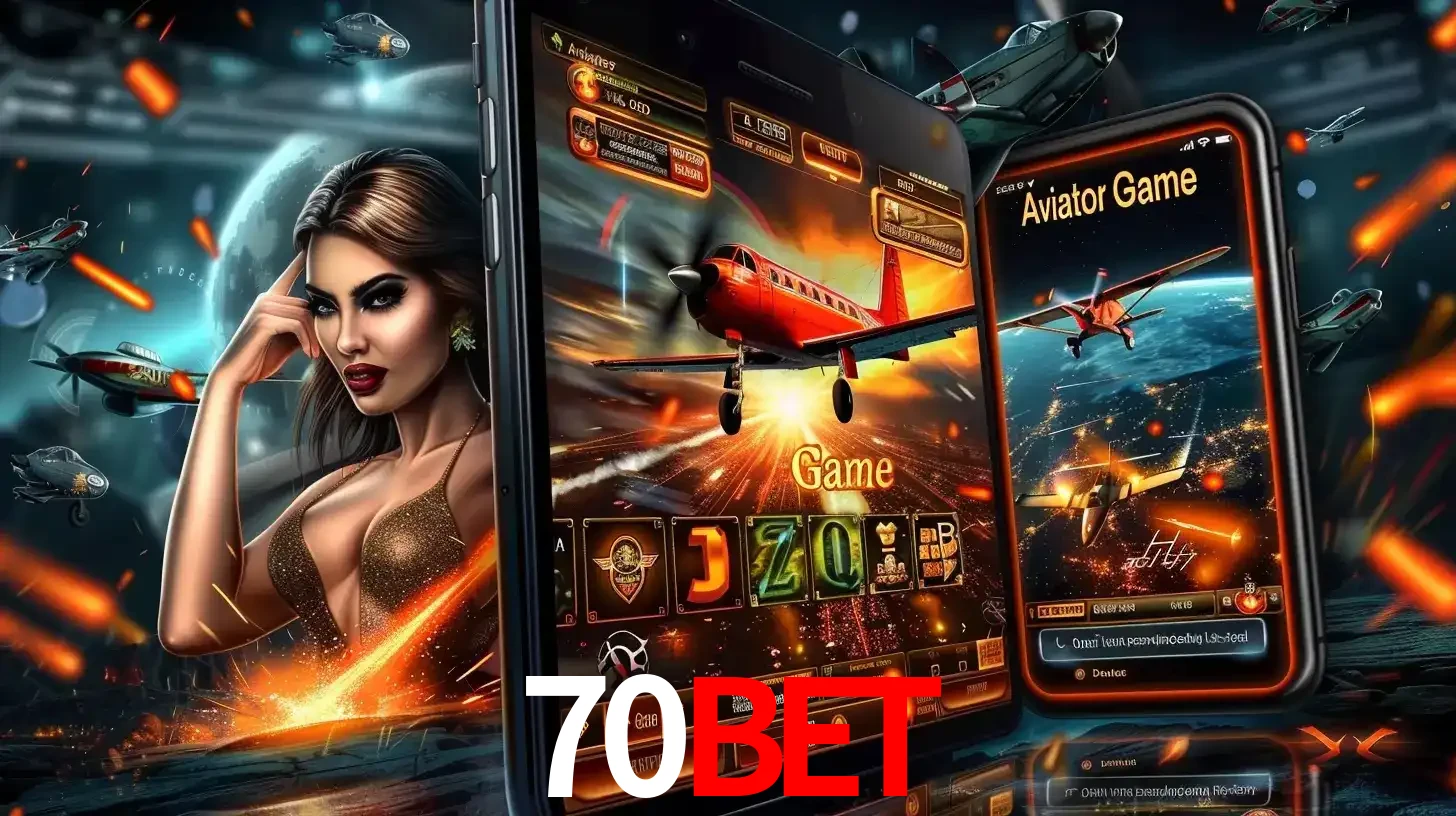 Mulher estilosa cercada por telas que exibem a jogabilidade do Aviator, capturando a intensidade e a estratégia deste popular crash game oferecido pelo 70BET.